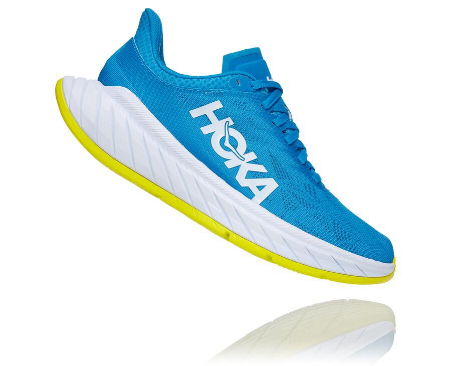 Hoka One One Carbon X 2 Löparskor Dam - Blå/Vita - PITLE-2348